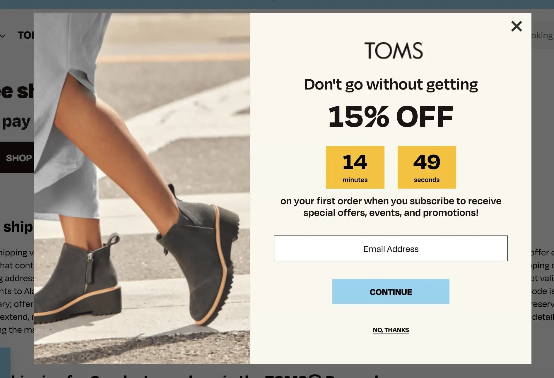 countdown timer pop-ups