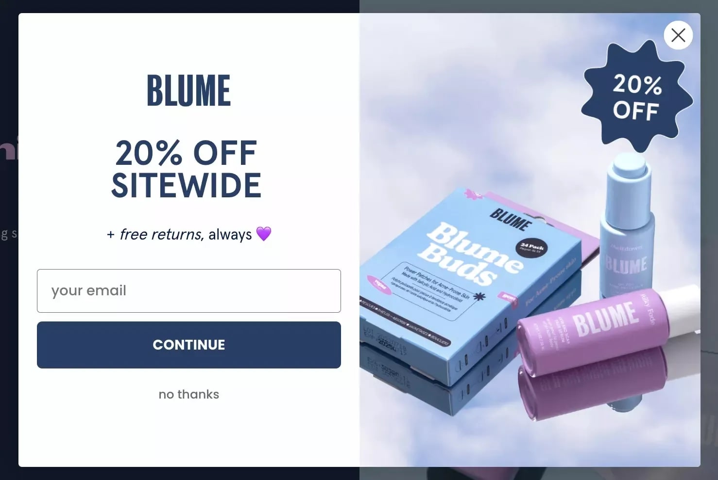 email pop-ups