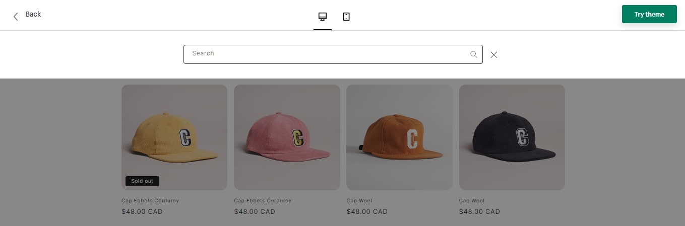 enhanced search Spotlight Theme Shopify