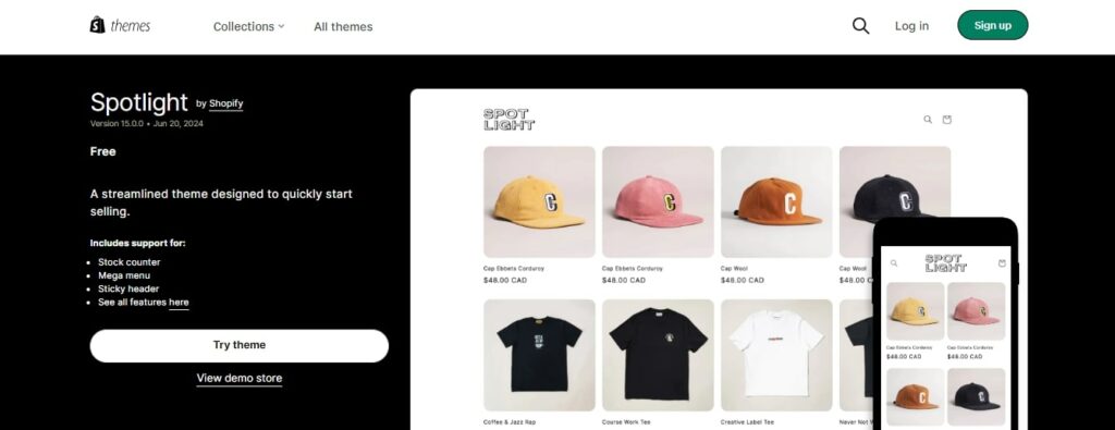 free Spotlight Theme Shopify