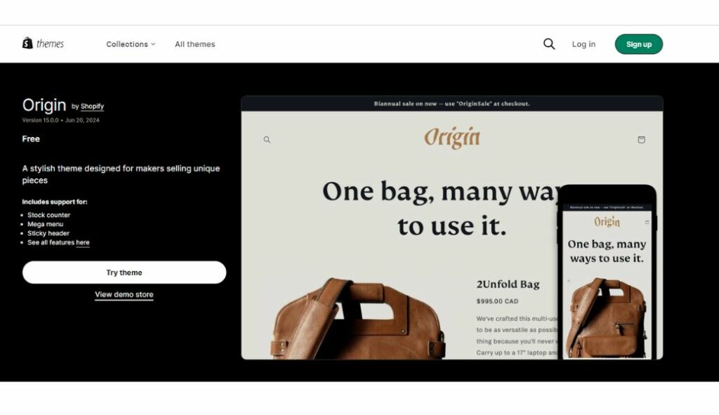 origin theme shopify