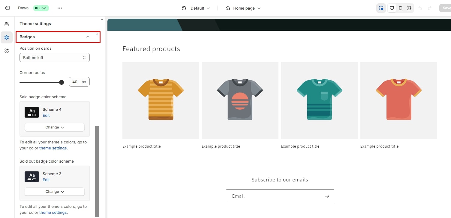 product badges Ride Shopify Theme