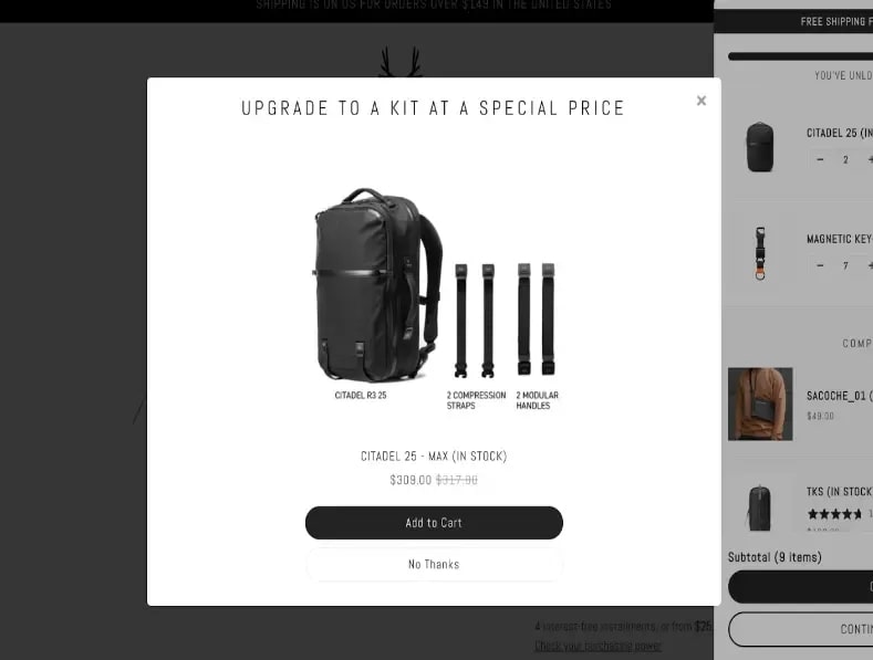 upsell pop-ups