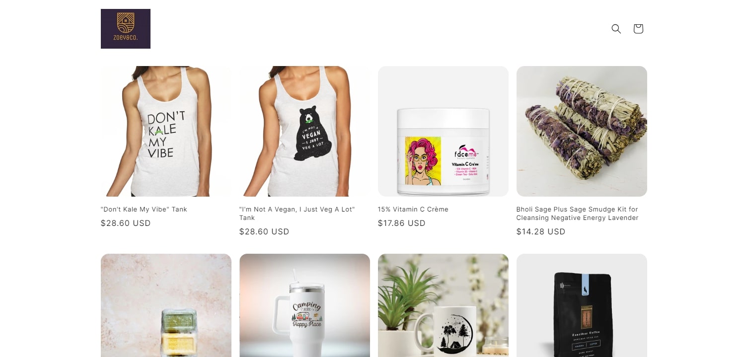 Zoey&Co using Spotlight Theme Shopify