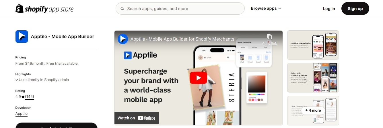 Apptile Shopify Mobile App Builders