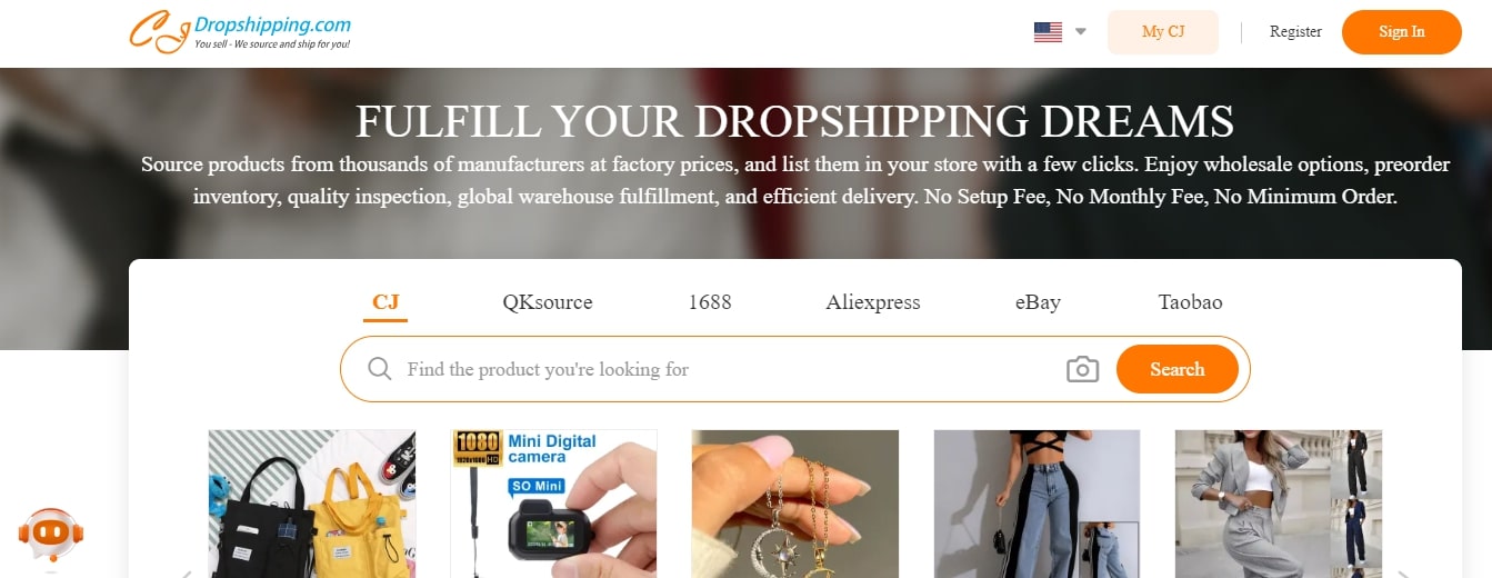 CJdropshipping free dropshipping suppliers USA