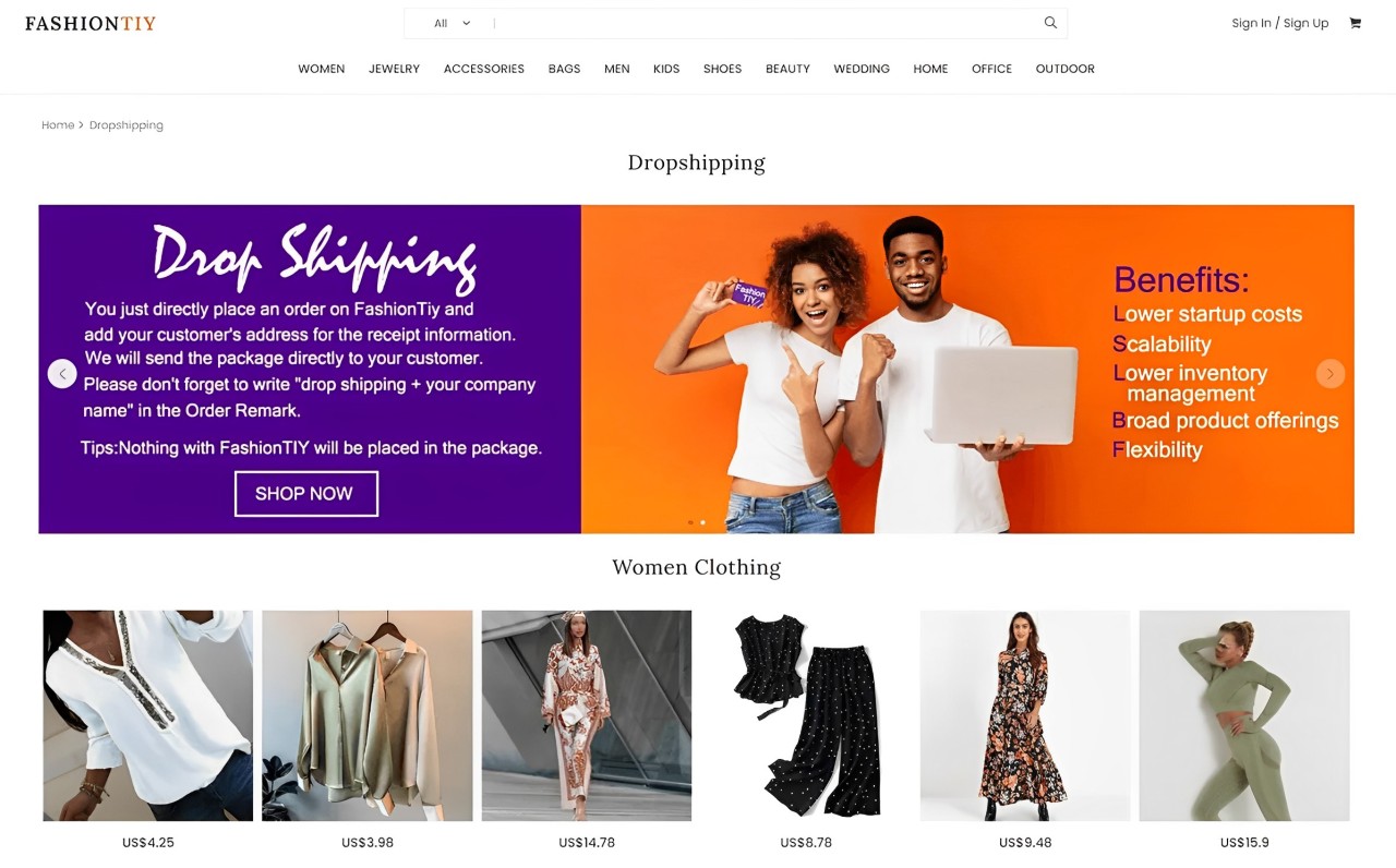 FashionTIY - clothing dropshipping suppliers