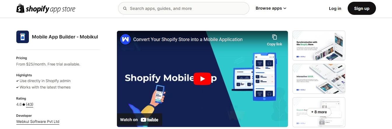 MobiKul Shopify Mobile App Builders
