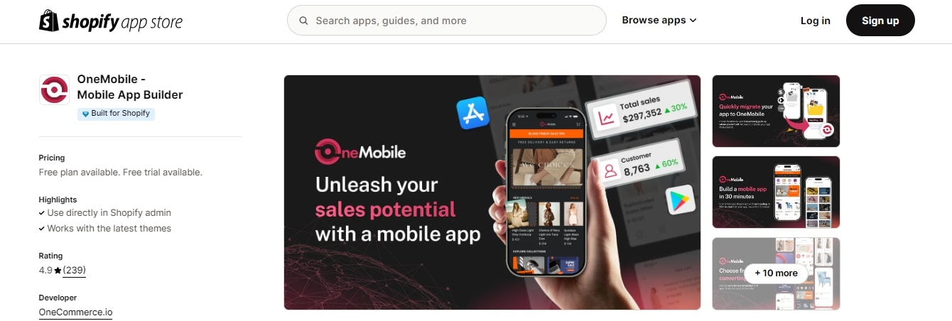 OneMobile Shopify Mobile App Builders