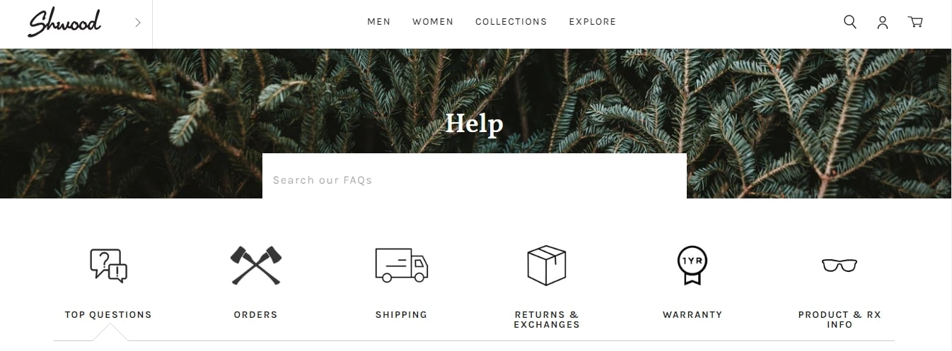 Shwood Shopify FAQ Template