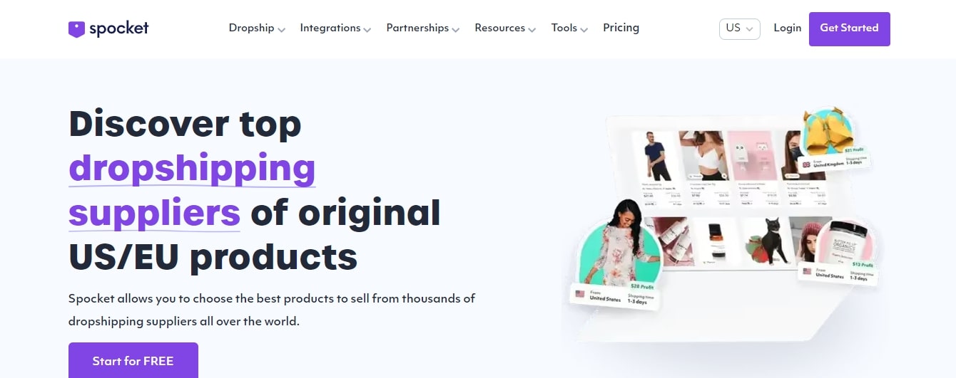 Spocket free dropshipping suppliers USA