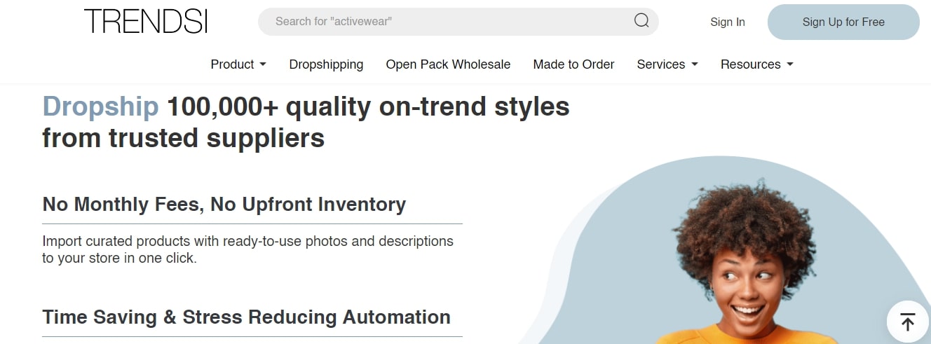 Trendsi free dropshipping suppliers USA