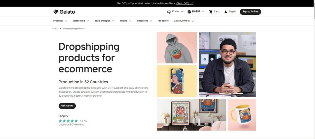 fashion dropshipping - gelato