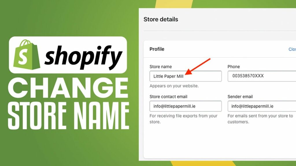how to change shopify store name