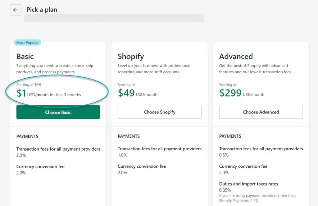 shopify free trial set up