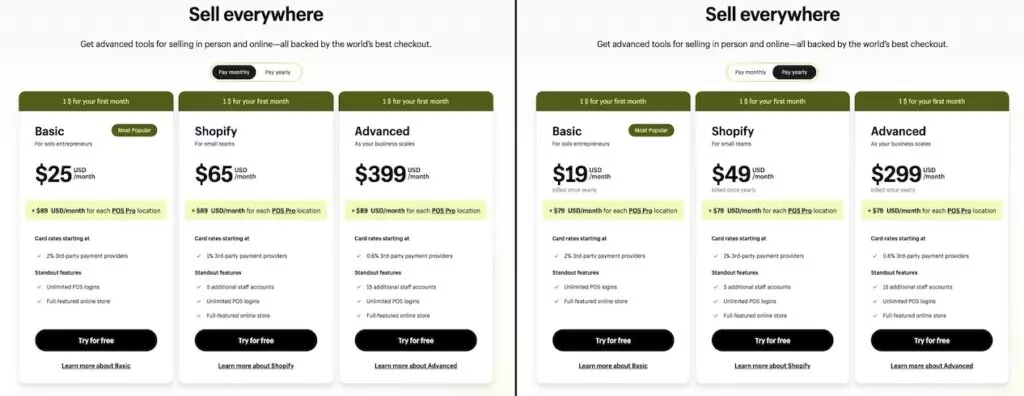 Shopify POS Pro pricing plan