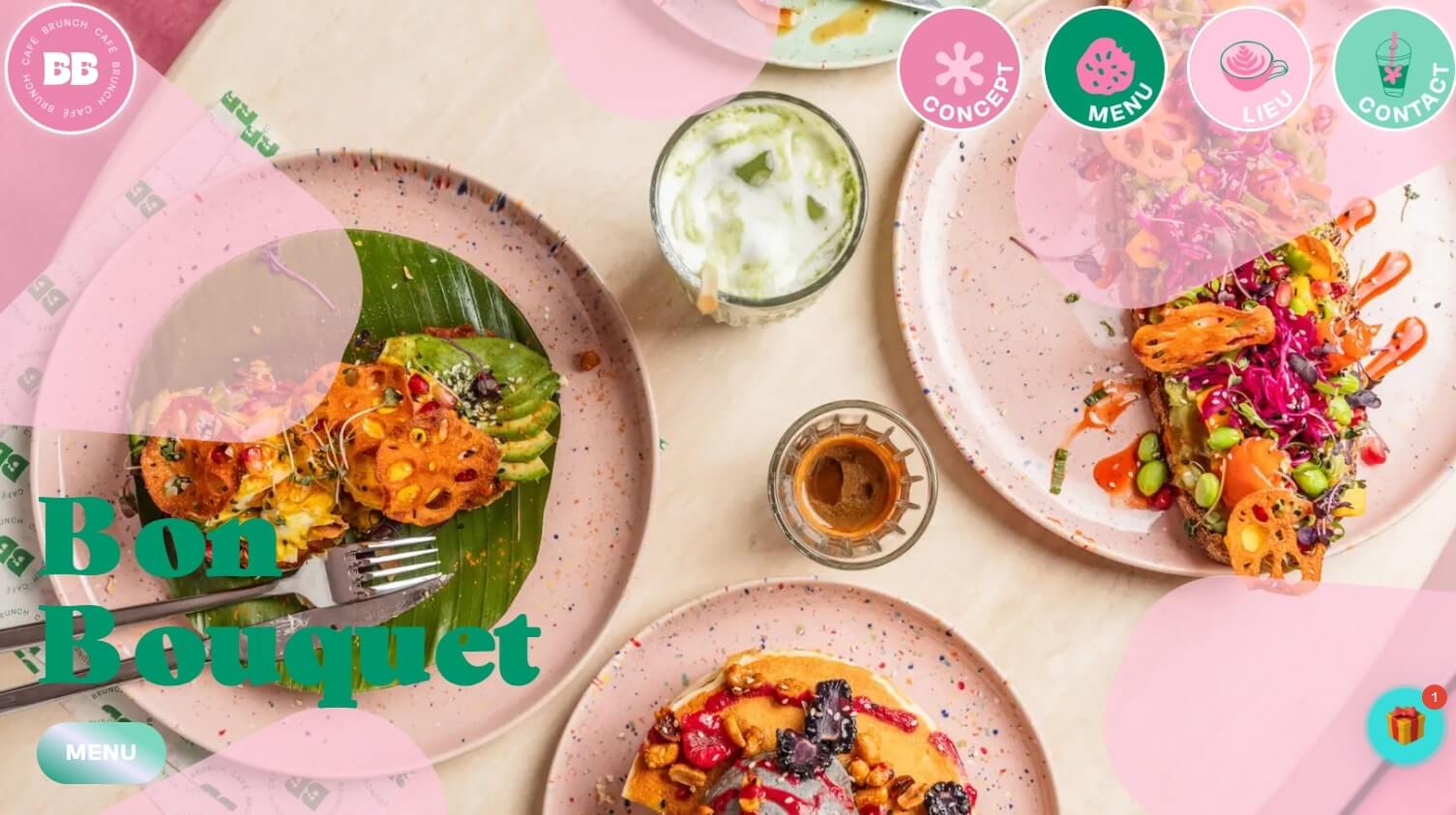 Bon Bouquet Cafe Restaurant Website Designs