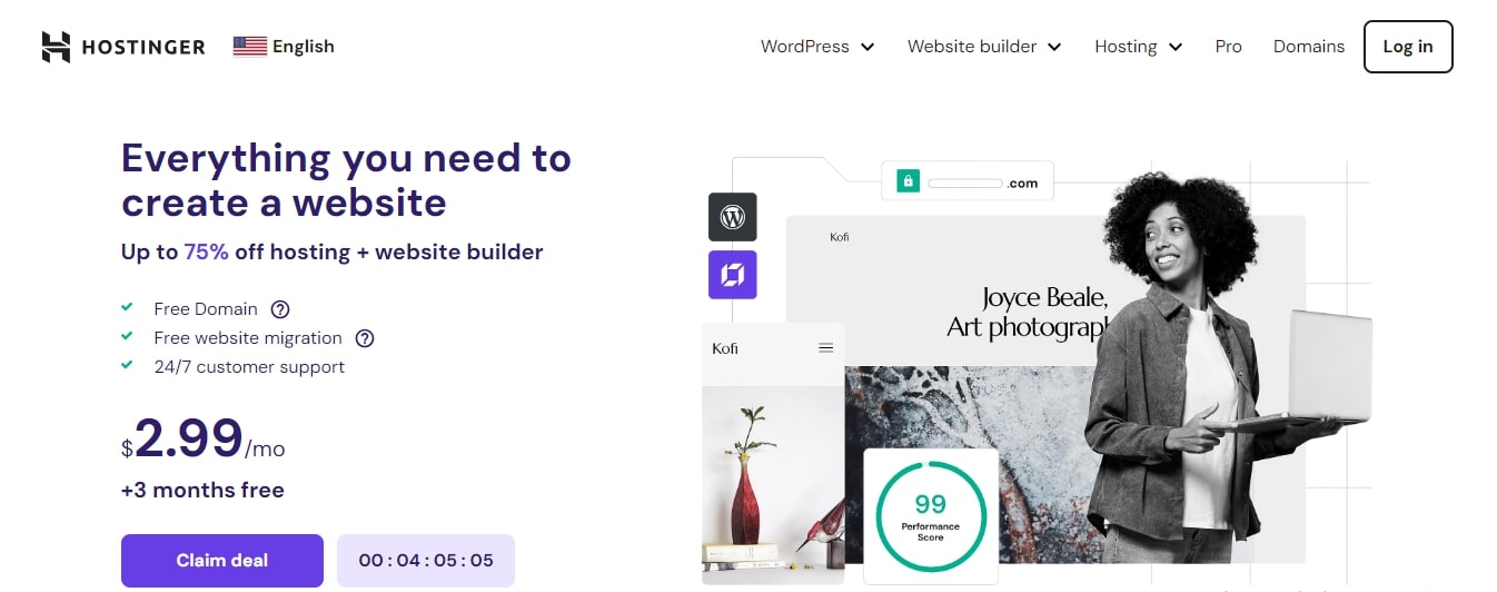 Hostinger best website builders for SEO