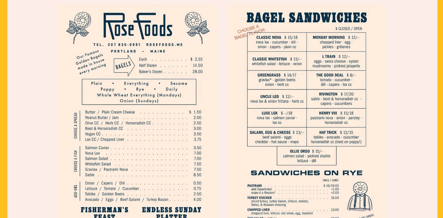 Rose Foods Restaurant Website Designs