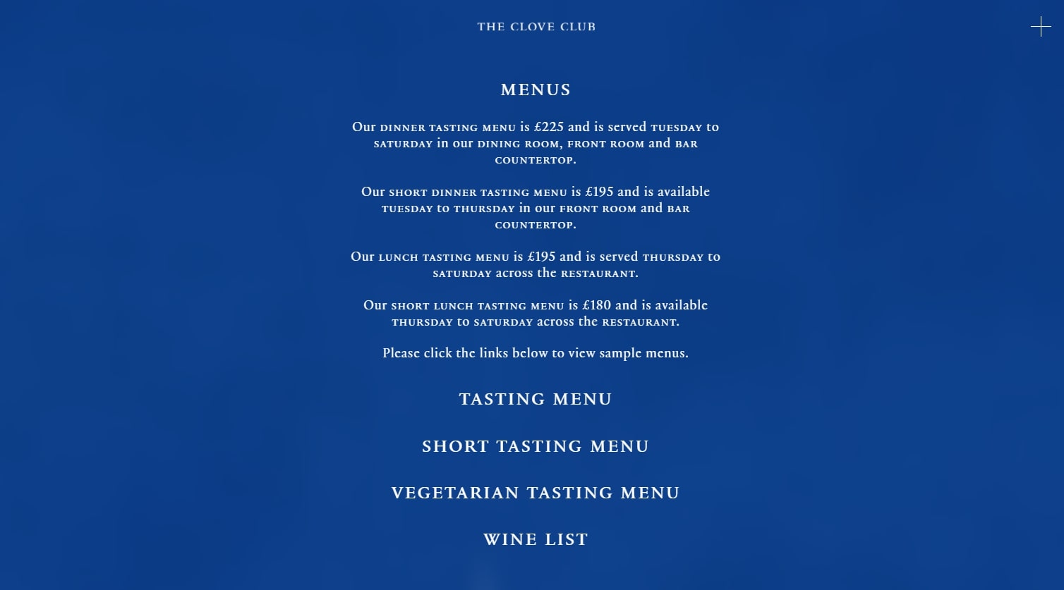 The Love Club London Restaurant Website Designs