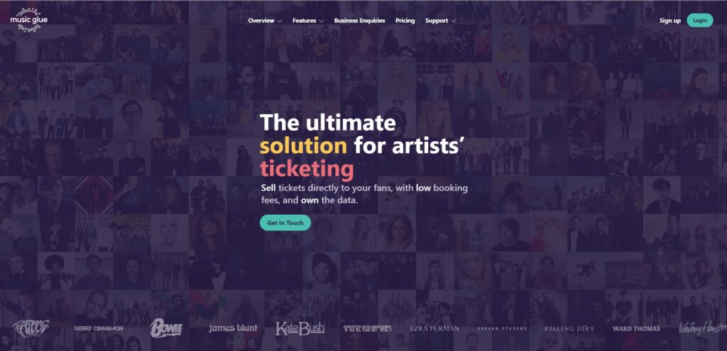 music glue best website builder for musicians