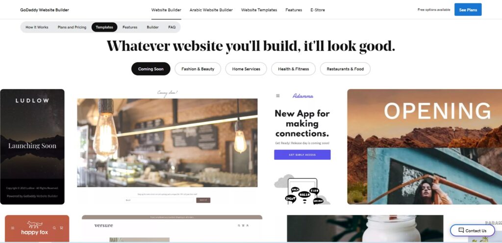godaddy best website builder for portfolio
