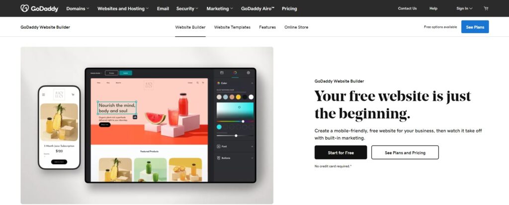 godaddy best website builder for seo 