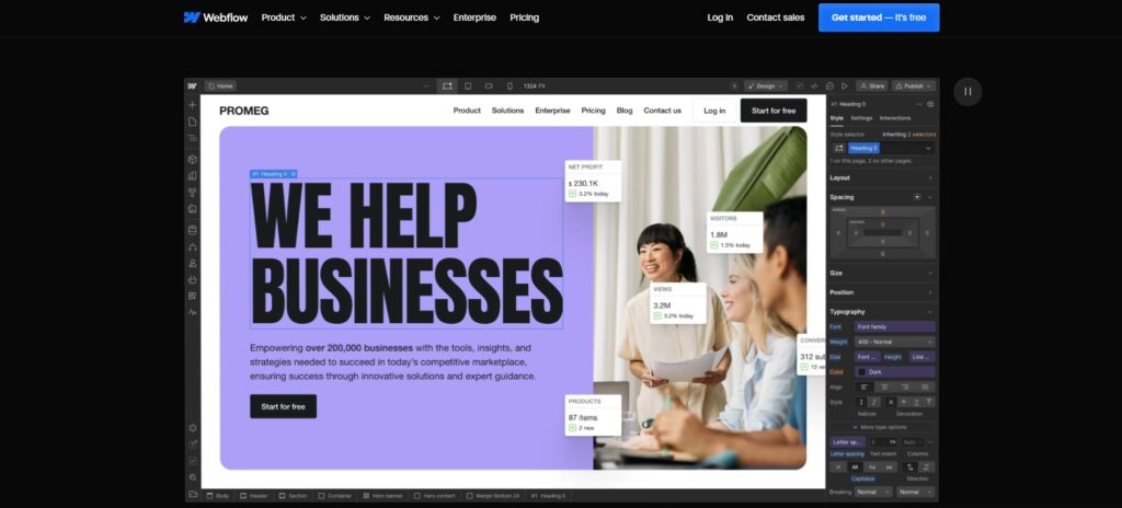 webflow best website builder for seo