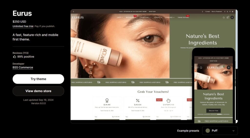 Eurus-Shopify-and-District-Shopify-theme-comparison