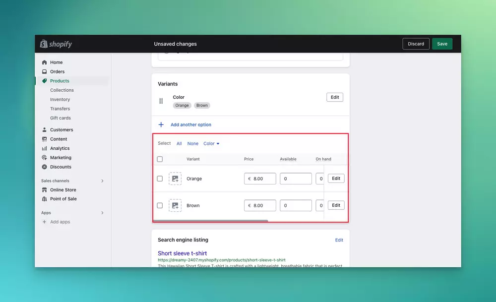 how to add variant images on shopify