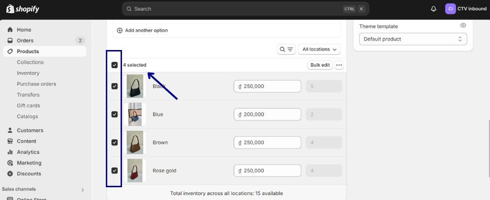 add multiple images to variants shopify