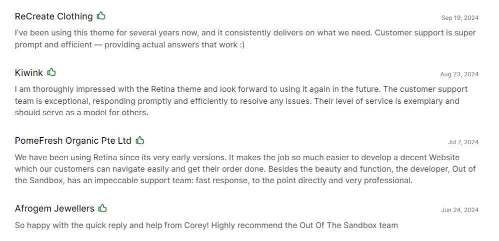 Retina shopify theme review
