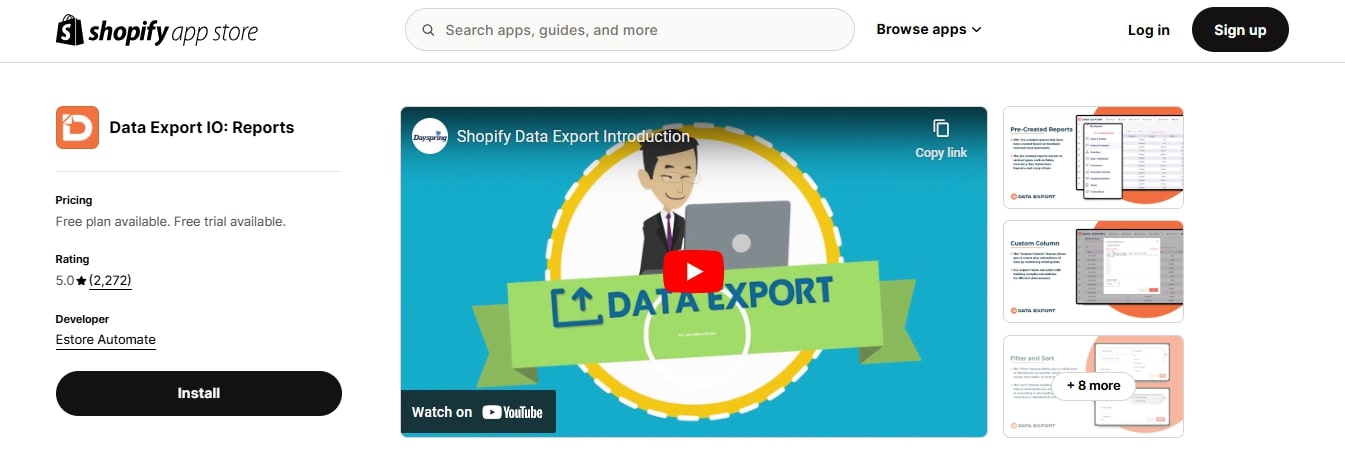 Data Export IO best reports apps for Shopify