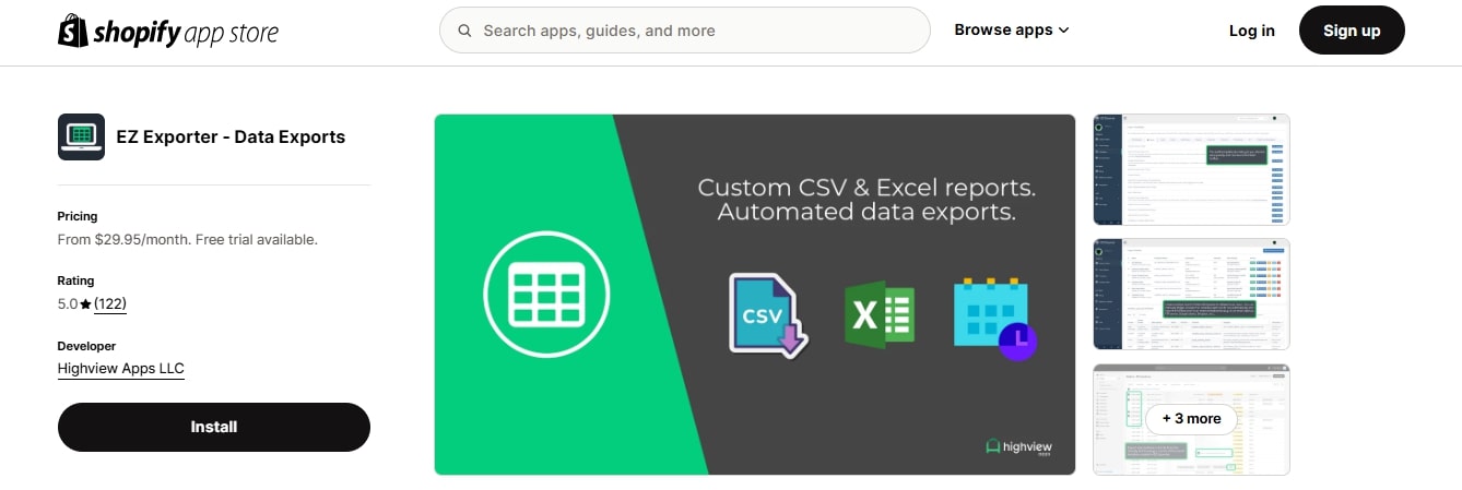 EZ Exporters best reports apps for Shopify