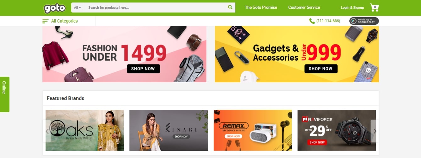 Goto eCommerce Websites in Pakistan