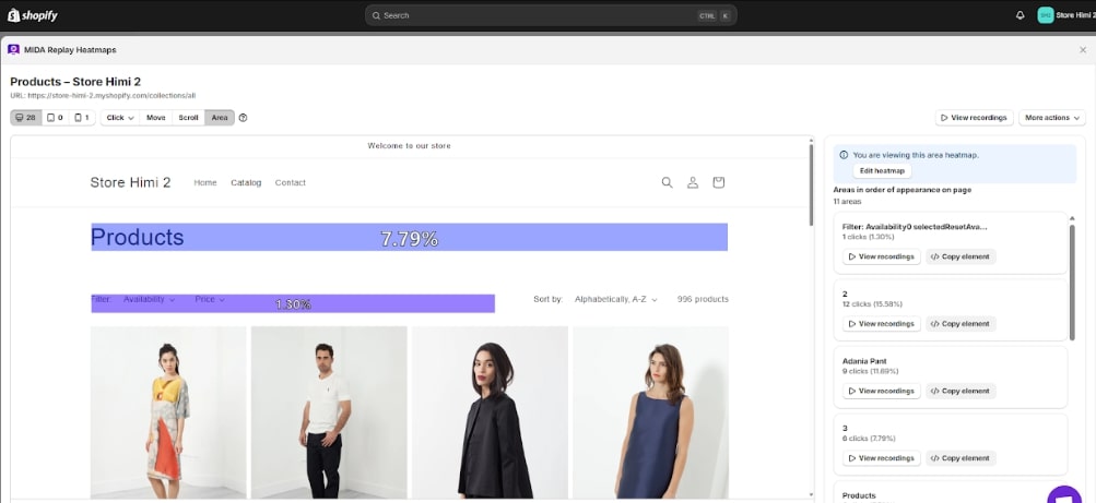 Heatmaps MIDA app BSS Commerce