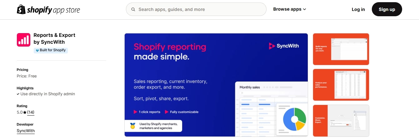 Report SyncWith best reports apps for Shopify