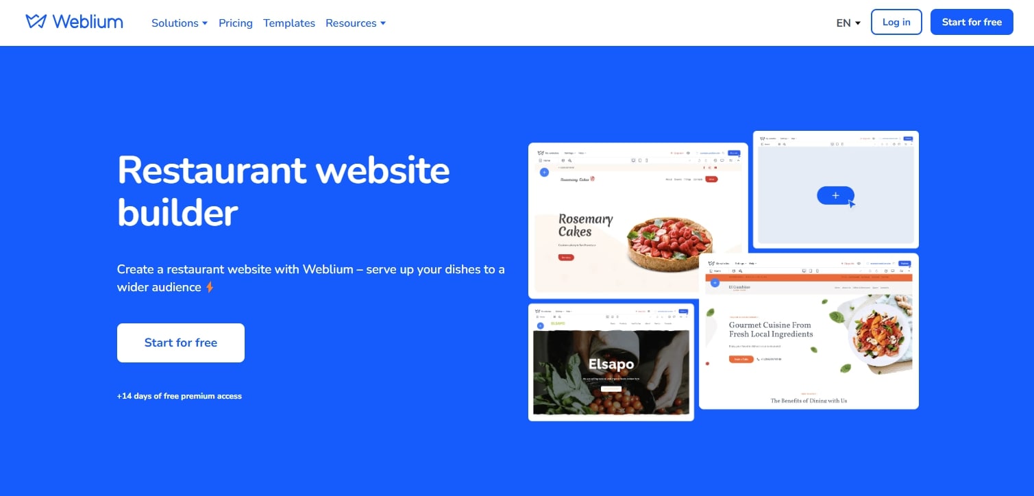 Weblium best restaurant website builders