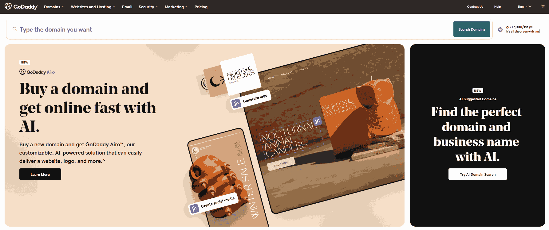 The screenshot that shows Squarespace's website