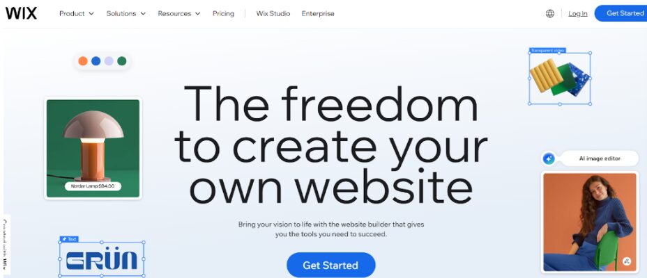 Wix's website