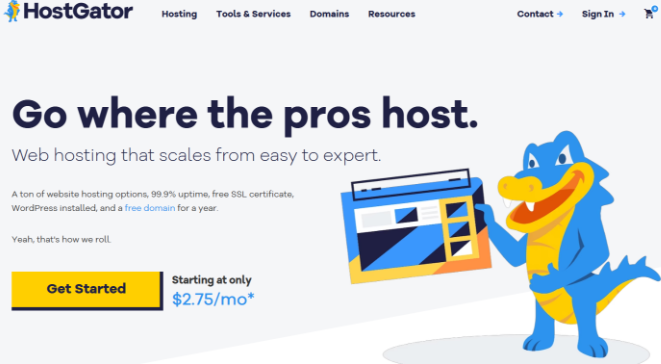 Hostgator's website