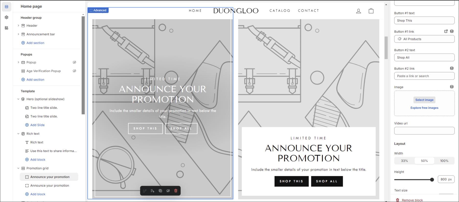 Impulse Shopify Theme vs Umino