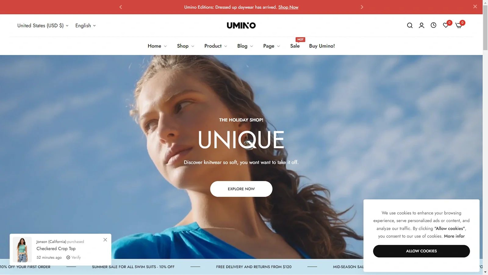 Impulse Shopify Theme vs Umino