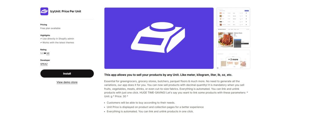 izyunit sell by weight on shopify