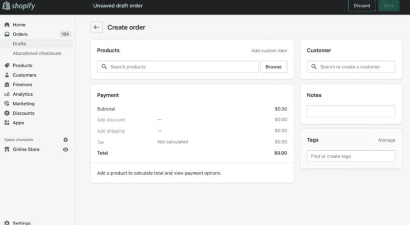 shopify draft order