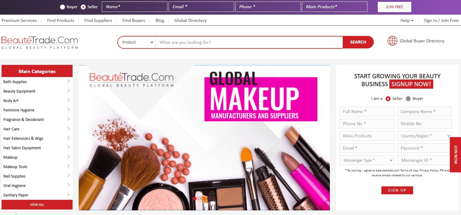 BeauteTrade B2B marketplaces for cosmetics