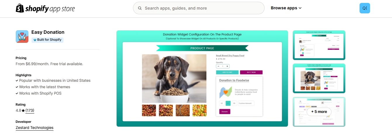 Easy Donation Shopify App