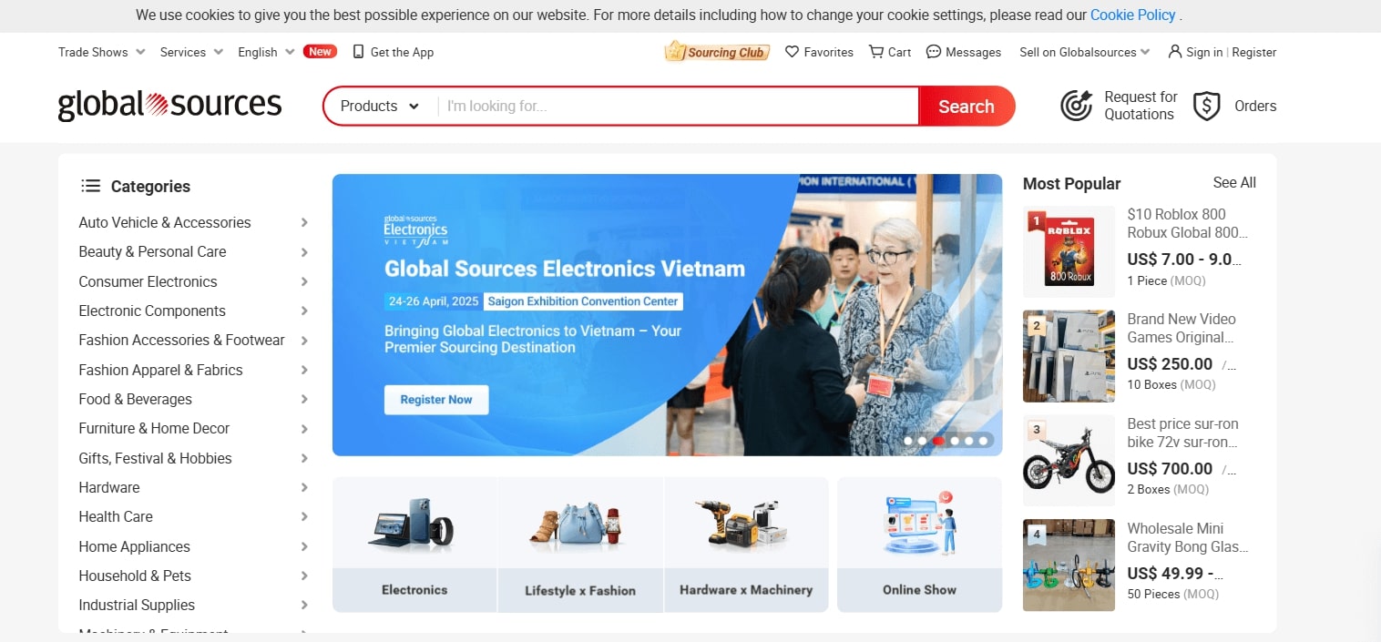 Global Source B2B marketplaces for cosmetics