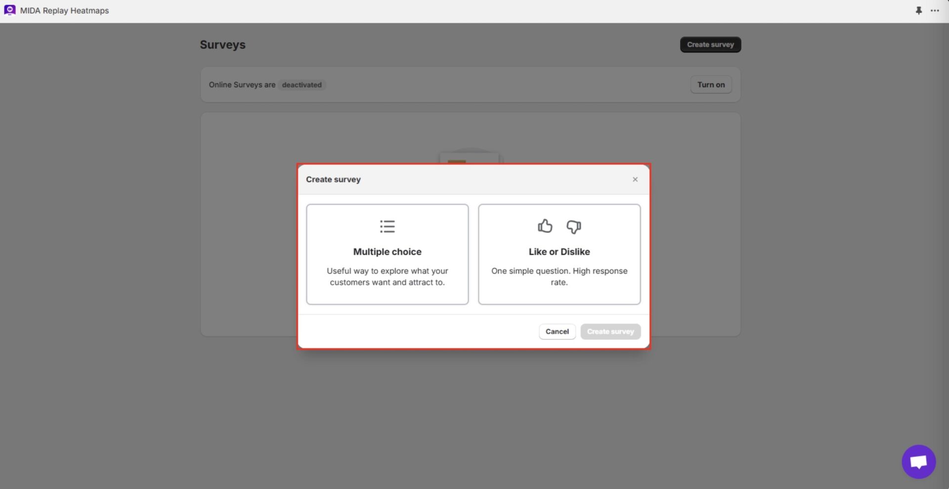 MIDA-Recording-Replay-surveys