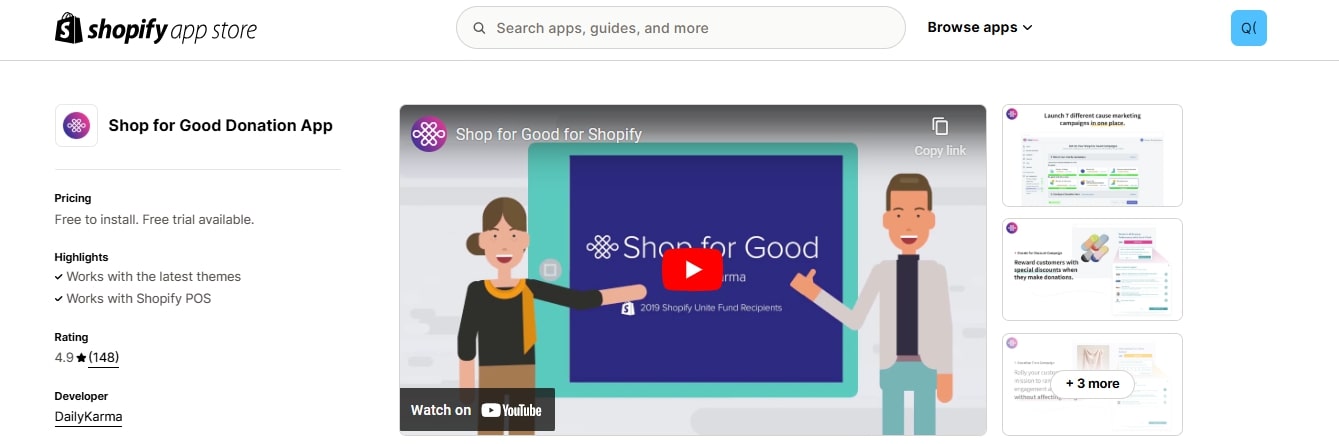 Shop for Good Donation App